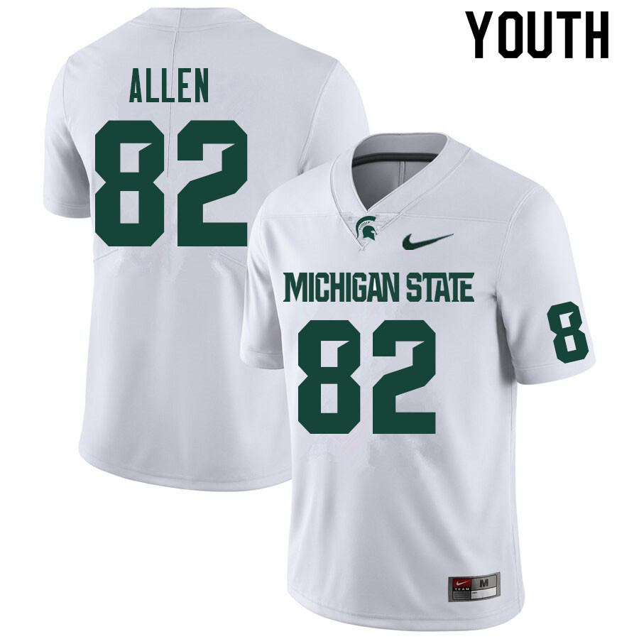 Youth #82 Kameron Allen Michigan State Spartans College Football Jerseys Sale-White